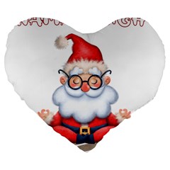 Santa Glasses Yoga Chill Vibe Large 19  Premium Heart Shape Cushions