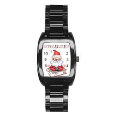 Santa Glasses Yoga Chill Vibe Stainless Steel Barrel Watch by Sarkoni