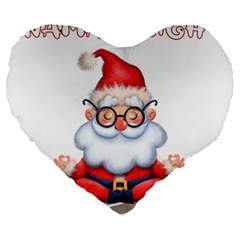 Santa Glasses Yoga Chill Vibe Large 19  Premium Flano Heart Shape Cushions