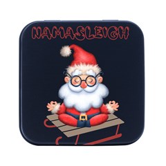 Santa Glasses Yoga Chill Vibe Square Metal Box (black)