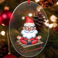 Santa Glasses Yoga Chill Vibe Uv Print Acrylic Ornament Oval