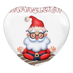 Santa Glasses Yoga Chill Vibe Heart Glass Fridge Magnet (4 Pack)