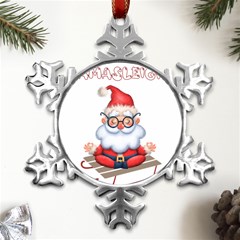 Santa Glasses Yoga Chill Vibe Metal Small Snowflake Ornament