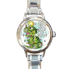 Dinosaur T-rex Dino Tyrannasaurus Round Italian Charm Watch by Sarkoni