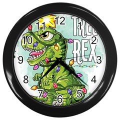 Dinosaur T-rex Dino Tyrannasaurus Wall Clock (black) by Sarkoni