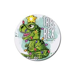 Dinosaur T-rex Dino Tyrannasaurus Rubber Coaster (round) by Sarkoni