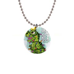 Dinosaur T-rex Dino Tyrannasaurus 1  Button Necklace by Sarkoni