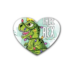 Dinosaur T-rex Dino Tyrannasaurus Rubber Coaster (heart) by Sarkoni