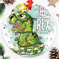 Dinosaur T-rex Dino Tyrannasaurus Round Filigree Ornament (two Sides)