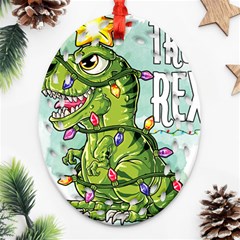 Dinosaur T-rex Dino Tyrannasaurus Ornament (oval Filigree)