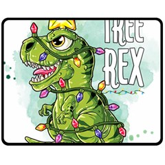 Dinosaur T-rex Dino Tyrannasaurus Two Sides Fleece Blanket (medium) by Sarkoni