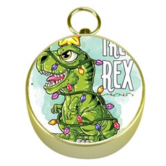 Dinosaur T-rex Dino Tyrannasaurus Gold Compasses by Sarkoni