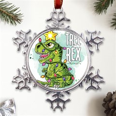 Dinosaur T-rex Dino Tyrannasaurus Metal Large Snowflake Ornament by Sarkoni