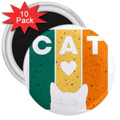 Cat Kitten Pet Animal Feline Cat 3  Magnets (10 Pack)  by Sarkoni