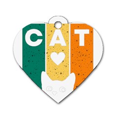 Cat Kitten Pet Animal Feline Cat Dog Tag Heart (one Side) by Sarkoni