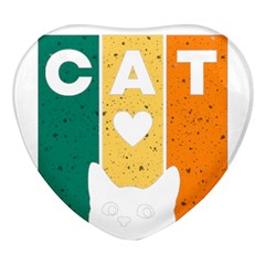 Cat Kitten Pet Animal Feline Cat Heart Glass Fridge Magnet (4 Pack) by Sarkoni