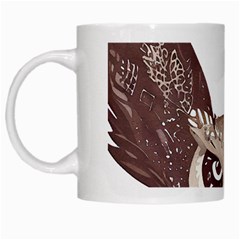 Owl Bird Feathers White Mug by Sarkoni