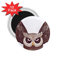 Owl Bird Feathers 2 25  Magnets (10 Pack)  by Sarkoni