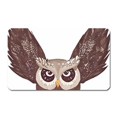 Owl Bird Feathers Magnet (rectangular) by Sarkoni