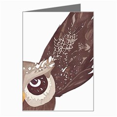 Owl Bird Feathers Greeting Card