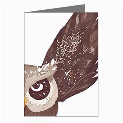 Owl Bird Feathers Greeting Cards (pkg Of 8)