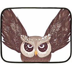 Owl Bird Feathers Fleece Blanket (mini) by Sarkoni