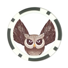 Owl Bird Feathers Poker Chip Card Guard (10 Pack) by Sarkoni