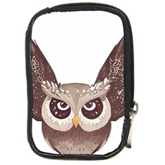 Owl Bird Feathers Compact Camera Leather Case by Sarkoni