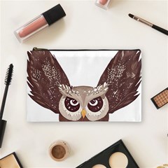 Owl Bird Feathers Cosmetic Bag (medium) by Sarkoni