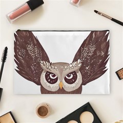 Owl Bird Feathers Cosmetic Bag (large) by Sarkoni