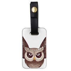 Owl Bird Feathers Luggage Tag (one Side) by Sarkoni