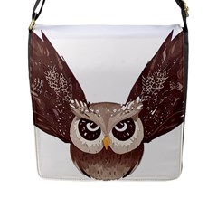 Owl Bird Feathers Flap Closure Messenger Bag (l) by Sarkoni