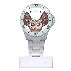 Owl Bird Feathers Plastic Nurses Watch by Sarkoni