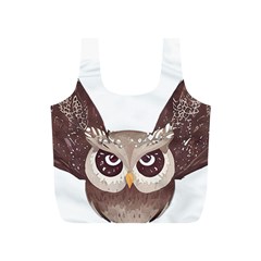 Owl Bird Feathers Full Print Recycle Bag (s) by Sarkoni