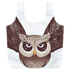 Owl Bird Feathers Full Print Recycle Bag (xxl) by Sarkoni