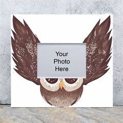 Owl Bird Feathers White Wall Photo Frame 5  X 7  by Sarkoni