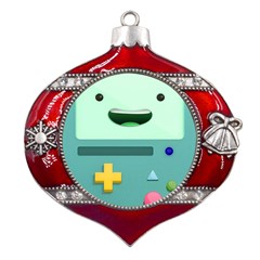 Bmo Adventure Time Metal Snowflake And Bell Red Ornament by Bedest