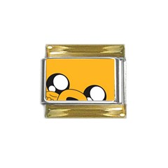 Adventure Time Cartoon Face Funny Happy Toon Gold Trim Italian Charm (9mm)