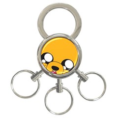 Adventure Time Cartoon Face Funny Happy Toon 3-ring Key Chain by Bedest