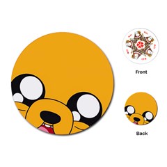 Adventure Time Cartoon Face Funny Happy Toon Playing Cards Single Design (round) by Bedest