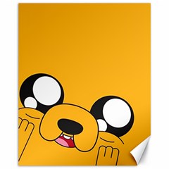 Adventure Time Cartoon Face Funny Happy Toon Canvas 11  X 14  by Bedest