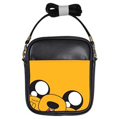 Adventure Time Cartoon Face Funny Happy Toon Girls Sling Bag by Bedest