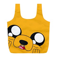 Adventure Time Cartoon Face Funny Happy Toon Full Print Recycle Bag (l) by Bedest