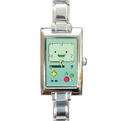 Adventure Time Bmo Beemo Green Rectangle Italian Charm Watch by Bedest