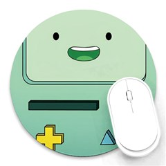 Adventure Time Bmo Beemo Green Round Mousepad by Bedest