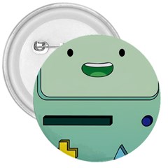 Adventure Time Bmo Beemo Green 3  Buttons by Bedest