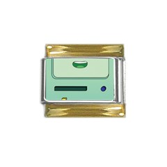 Adventure Time Bmo Beemo Green Gold Trim Italian Charm (9mm) by Bedest