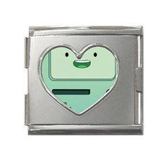 Adventure Time Bmo Beemo Green Mega Link Heart Italian Charm (18mm) by Bedest