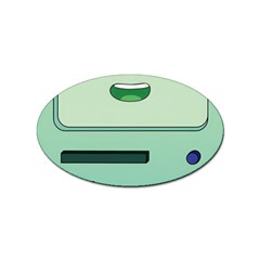 Adventure Time Bmo Beemo Green Sticker (oval) by Bedest