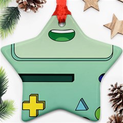 Adventure Time Bmo Beemo Green Star Ornament (two Sides) by Bedest